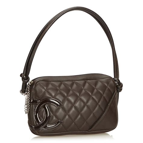 chanel cambon pochette black|Chanel lambskin bag.